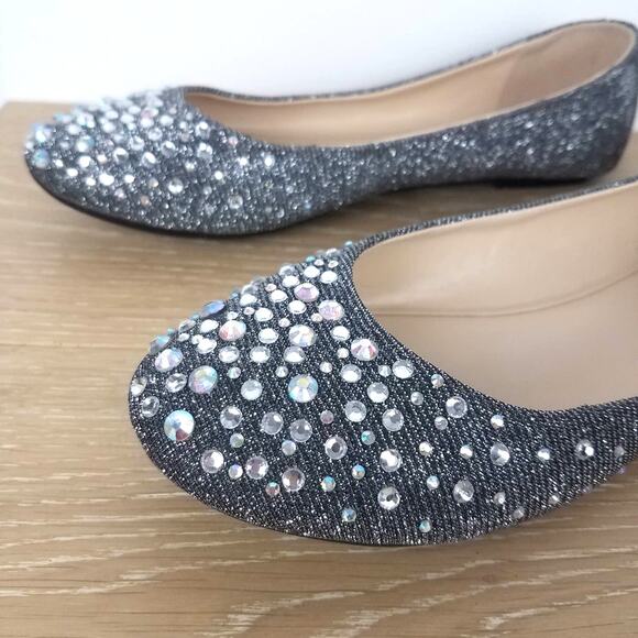 Bamboo | Rhinestone Jeweled Silver Flats 8 - Picture 3 of 7